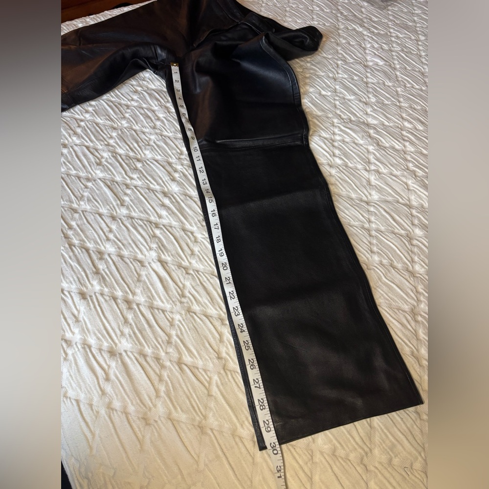 Clothes by Revue Vintage Genuine Lamb Leather Straight Leg Motorcycle Black 8 - Picture 11 of 11